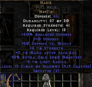 Nadir Rune Word in Full Helm